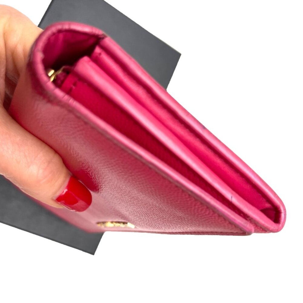 Yves Saint Laurent Pink caviar Leather Bi-fold Long Wallet - Picture 11 of 15